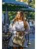 Victor & Hugo Paris Leder-Henkeltasche "Jeny" in Taupe - (B)25 x (H)19 x (T)7 cm