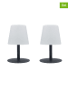 lumisky Lampy zewnętrzne LED (2 szt.) "Standy Mini" w kolorze biało-ciemnoszarym