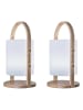 lumisky 2er-Set: LED-Außenleuchten "Woody" in Hellbraun/ Weiß - (H)37 x Ø 19 cm