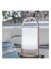 lumisky 2-delige set: ledbuitenlampen "Woody" lichtbruin/wit - (H)37 x Ø 19 cm