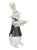 Clayre & Eef Dekofigur "Kaninchen Mädchen" in Weiß/ Schwarz - (B)15 x (H)37 x (T)13 cm