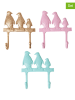 Rice 3er-Set: Garderobenhaken in Mint/ Rosa/ Gold - (B)19 x (H)22,5 x (T)6 cm