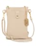 Anna Morellini Leder-Umhängetasche "Erica" in Beige - (B)14 x (H)21 x (T)1 cm