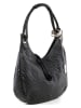 Anna Morellini Leder-Schultertasche "Concetta" in Schwarz - (B)38 x (H)34 x (T)19 cm