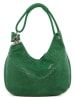 Anna Morellini Leder-Schultertasche "Concetta" in Grün - (B)38 x (H)34 x (T)19 cm
