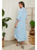 Lin Passion Lniana sukienka w kolorze błękitnym