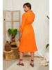 Lin Passion Leinen-Kleid in Orange