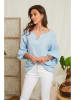 Lin Passion Leinen-Bluse in Hellblau