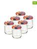 Chefware 6-delige set: inmaakglazen transparant/meerkleurig - 425 ml