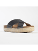 BACKSUN Leder-Pantoletten "Milano" in Anthrazit