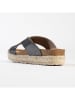 BACKSUN Leder-Pantoletten "Milano" in Anthrazit