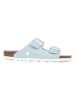 BACKSUN Leren slippers "Bali" lichtblauw