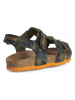 Geox Halbsandalen "Chalki" in Khaki/ Dunkelblau