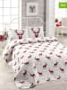Colorful Cotton 3-delige bedspreiset "Geylik" wit/rood