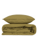 Colorful Cotton Beddengoedset "Standart Stonewashed" olijfgroen