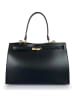 ORE10 Leren handtas "Bo" zwart - (B)34 x (H)24 x (D)12 cm