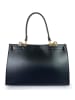 ORE10 Leren handtas "Bo" zwart - (B)34 x (H)24 x (D)12 cm