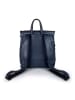 ORE10 Leder-Rucksack "Book" in Dunkelblau - (B)29 x (H)30 x (T)13 cm