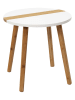 THE HOME DECO FACTORY Bijzettafel wit/lichtbruin - (H)60 x Ø 48 cm