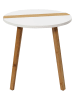 THE HOME DECO FACTORY Bijzettafel wit/lichtbruin - (H)60 x Ø 48 cm