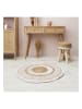 THE HOME DECO FACTORY Dywan w kolorze beżowo-kremowym z juty - Ø 90 cm