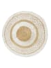 THE HOME DECO FACTORY Jute-Teppich in Beige/ Creme - Ø 90 cm
