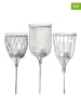 Boltze 3-delige set: windlichten "Novelle" grijs - (H)86 x Ø 9,5 cm