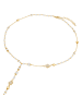 Perldesse Vergold. Halskette mit Schmuckelementen - (L)45 cm