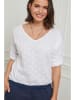 Curvy Lady Leinen-Bluse in Weiß