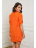 Curvy Lady Lniana sukienka w kolorze pomarańczowym