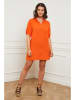Curvy Lady Leinen-Kleid in Orange