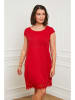 Curvy Lady Linnen jurk rood
