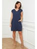 Curvy Lady Linnen jurk donkerblauw