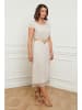 Curvy Lady Leinen-Kleid in Beige