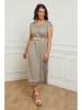 Curvy Lady Leinen-Kleid in Taupe