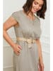 Curvy Lady Leinen-Kleid in Taupe