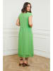 Curvy Lady Leinen-Kleid in Grün