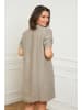 Curvy Lady Linnen jurk taupe