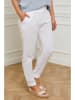 Curvy Lady Lniane spodnie "Provence" w kolorze białym