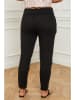 Curvy Lady Lniane spodnie "Provence" w kolorze czarnym