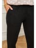 Curvy Lady Lniane spodnie "Provence" w kolorze czarnym