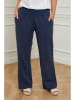 Curvy Lady Linnen broek "Valencia" donkerblauw