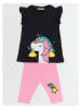 Denokids 2-delige outfit "Unicorn Rainbow" lichtroze/zwart
