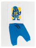 Denokids 2-delige outfit "Summer Mode" wit/blauw