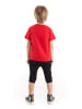 Denokids 2-delige outfit "Quiet" rood/grijs