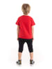 Denokids 2tlg. Outfit "Quiet" in Rot/ Grau