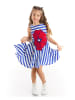 Denokids Jurk "Poppy" blauw/wit