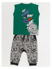 Denokids 2-delige outfit "Comics Dino" groen/grijs