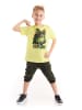 Denokids 2-delige outfit "Explorer Wolf" geel/grijs