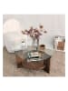Evila Couchtisch "Mondo" in Walnuss - (H)40 x Ø 75 cm